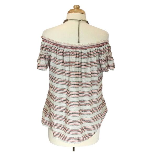 Max Studio Off The Shoulder Striped Top Size Medium - Picture 6 of 6
